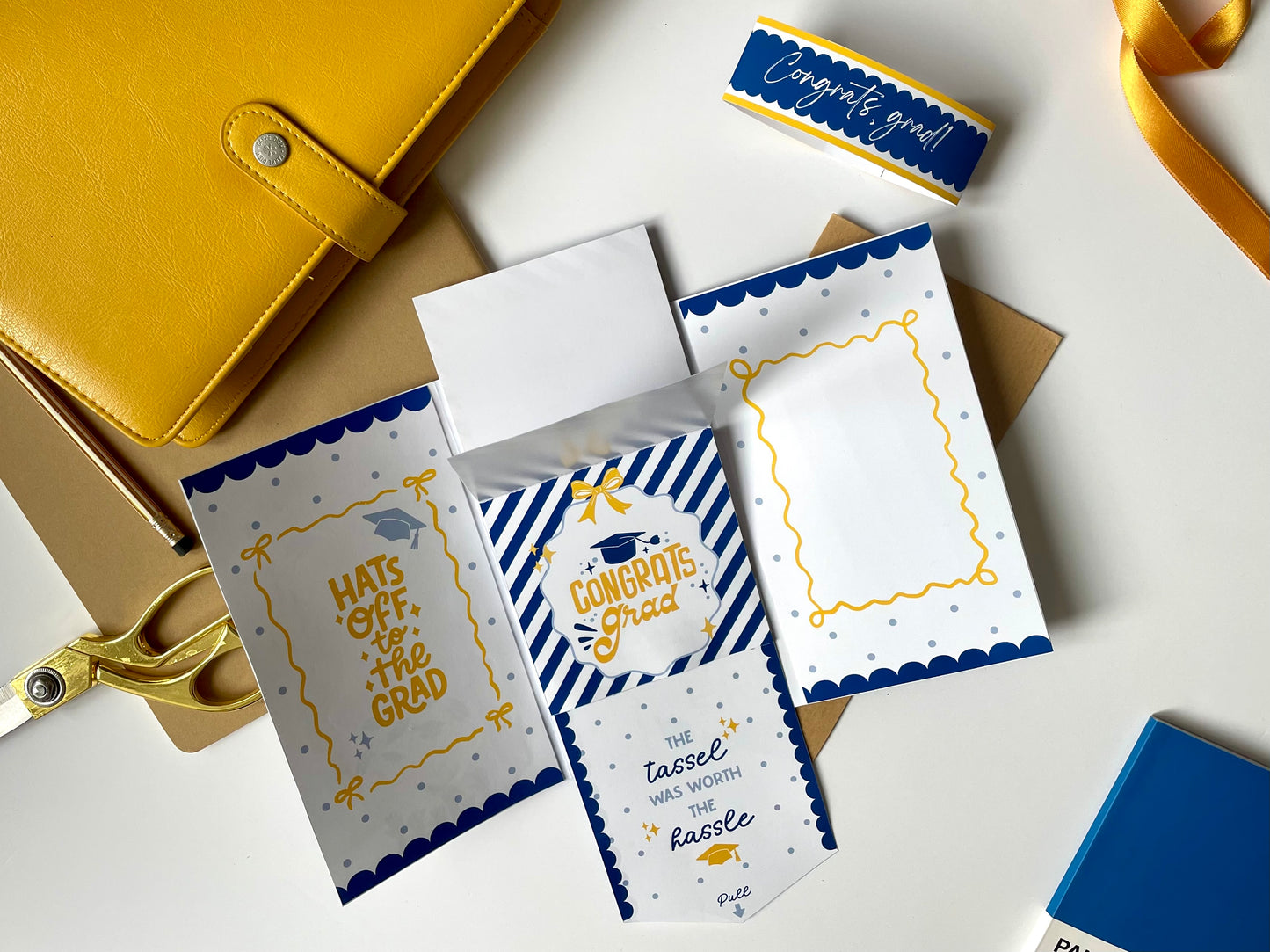 Printable Waterfall Card – Graduation Gift Card Holder (Holds 4 Gift Cards)