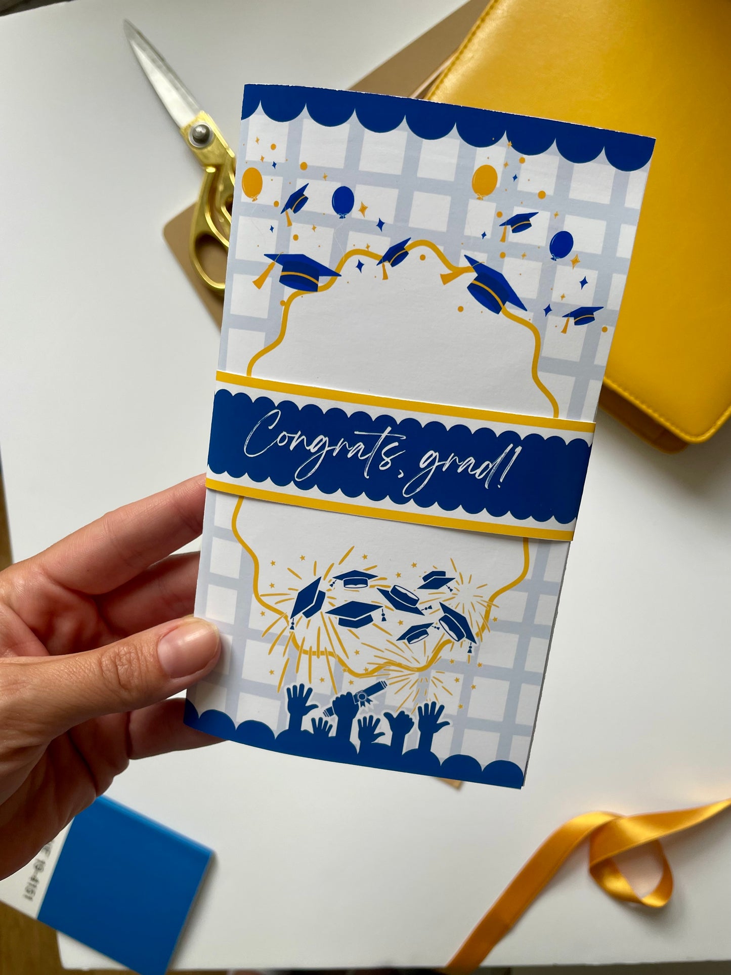 Printable Waterfall Card – Graduation Gift Card Holder (Holds 4 Gift Cards)