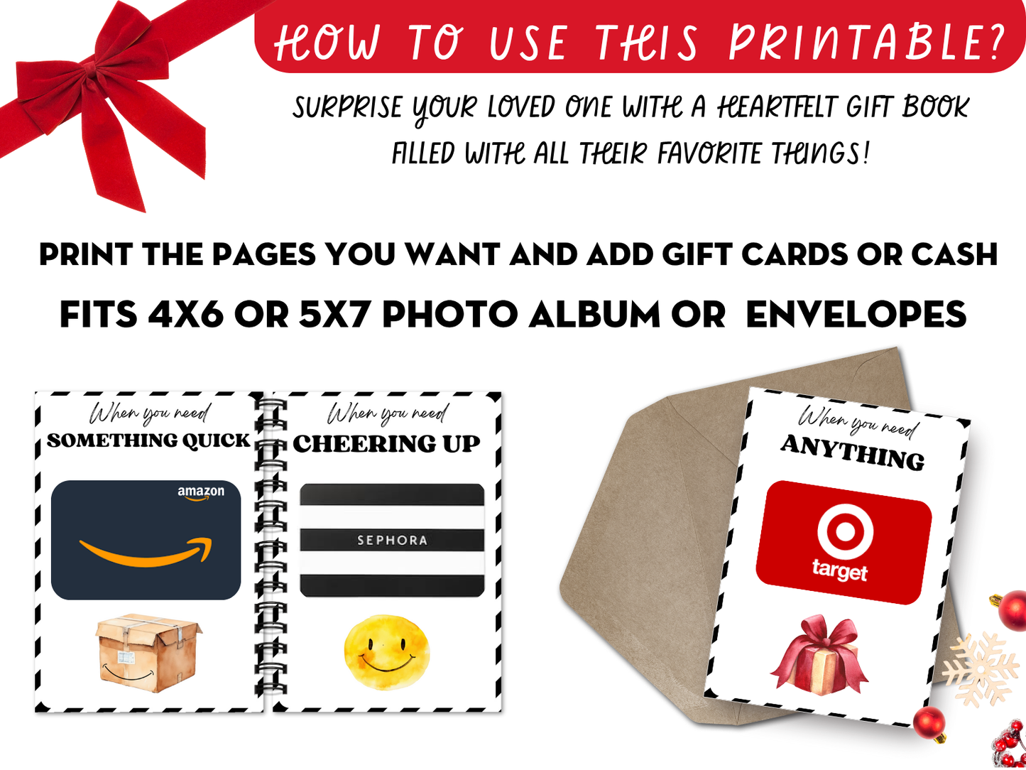 ALLChristmasGiftCardBook 2 editable & printable funny christmas gift card book β lovely planner