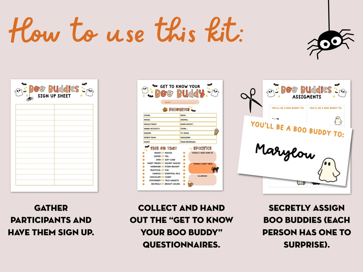 Printable Boo Buddy Questionnaire + Gift Exchange Kit
