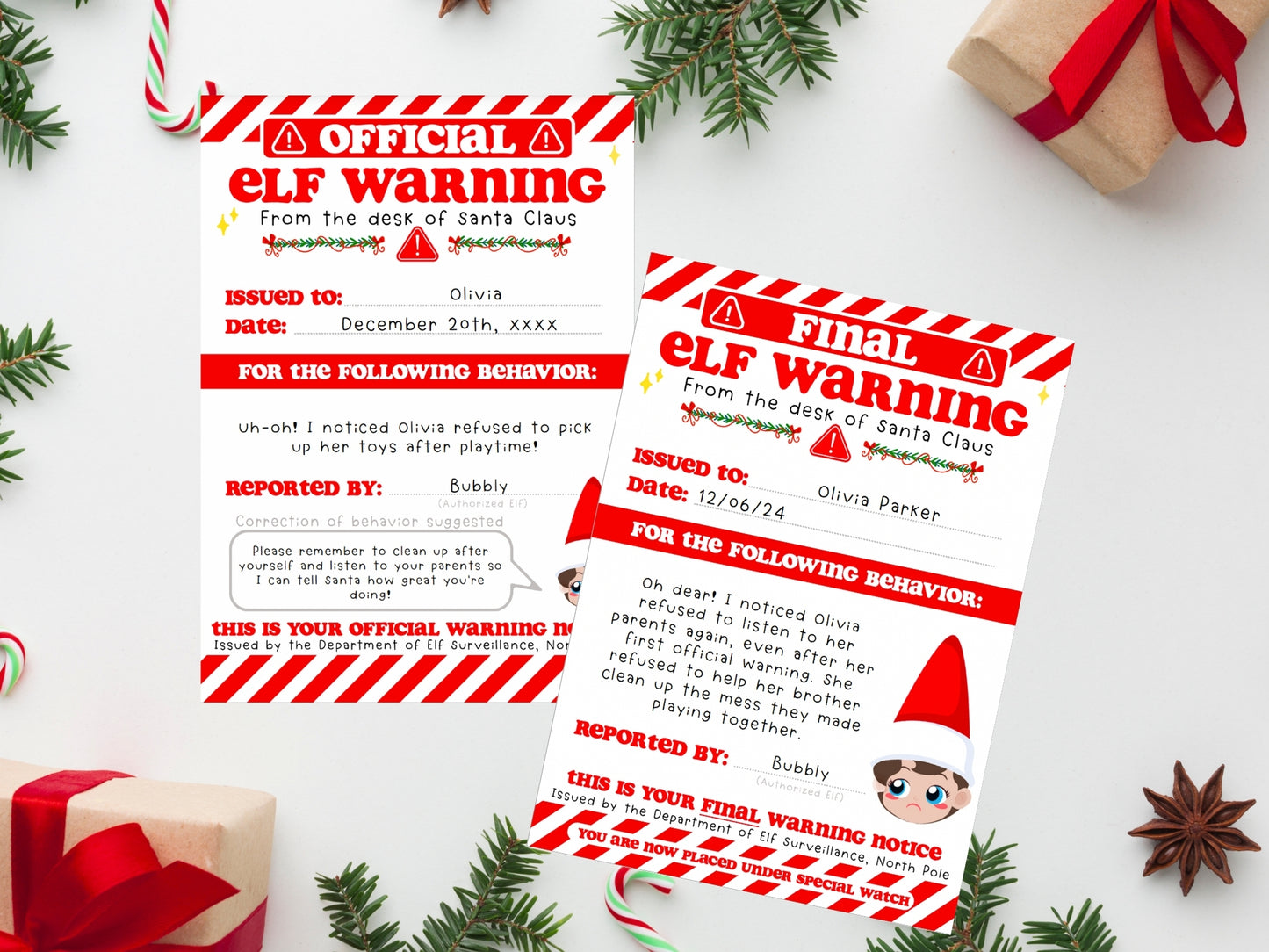 BUNDLE of 20 Elf Printable Templates: Elf Letter, Elf Adoption Certificate, Elf Report, Elf Warning, Elf Surveillance Elf Cam, Santa Letter & More!