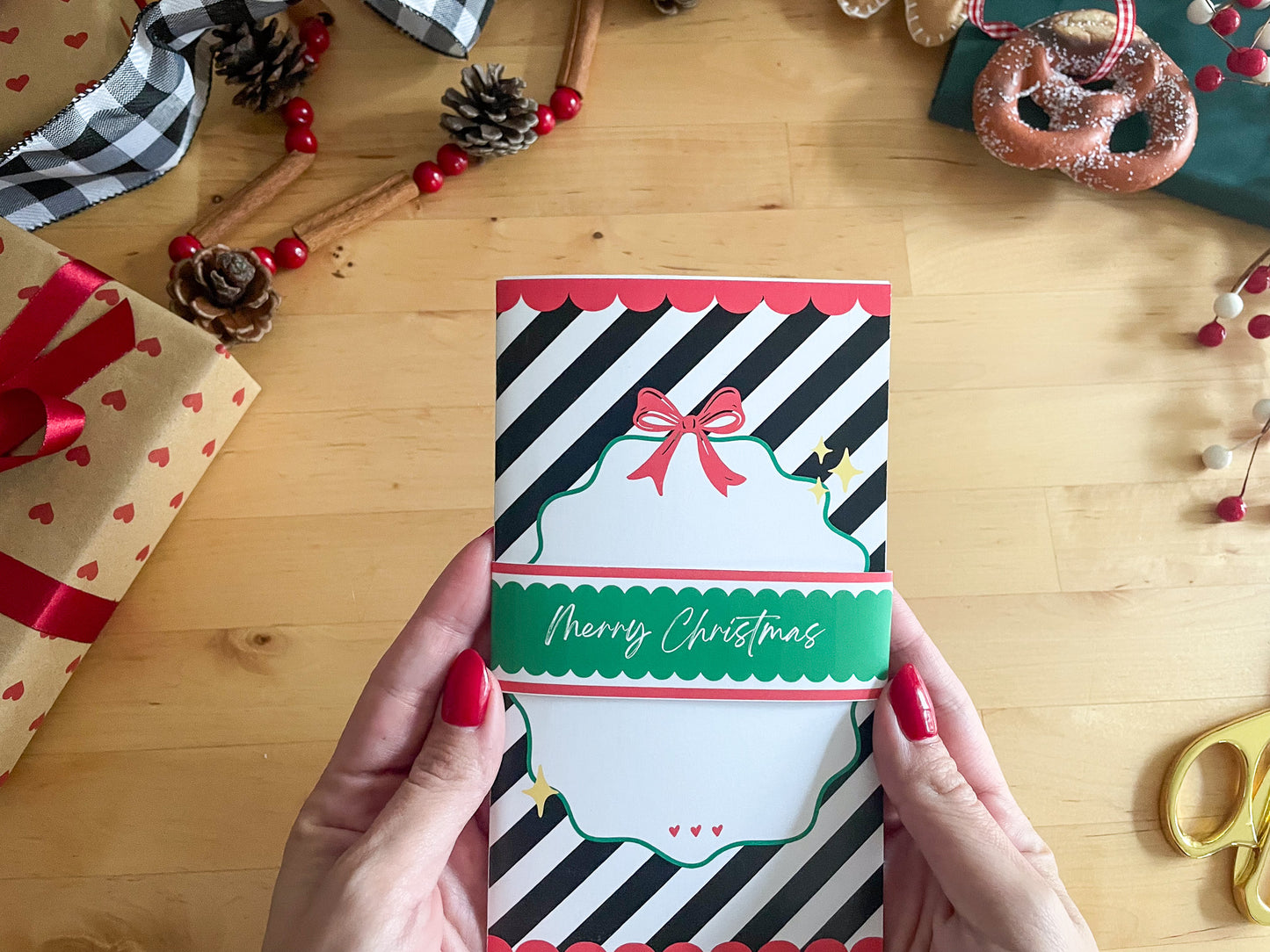 Printable Waterfall Card – Christmas Gift Card Holder (Holds 4 Gift Cards)