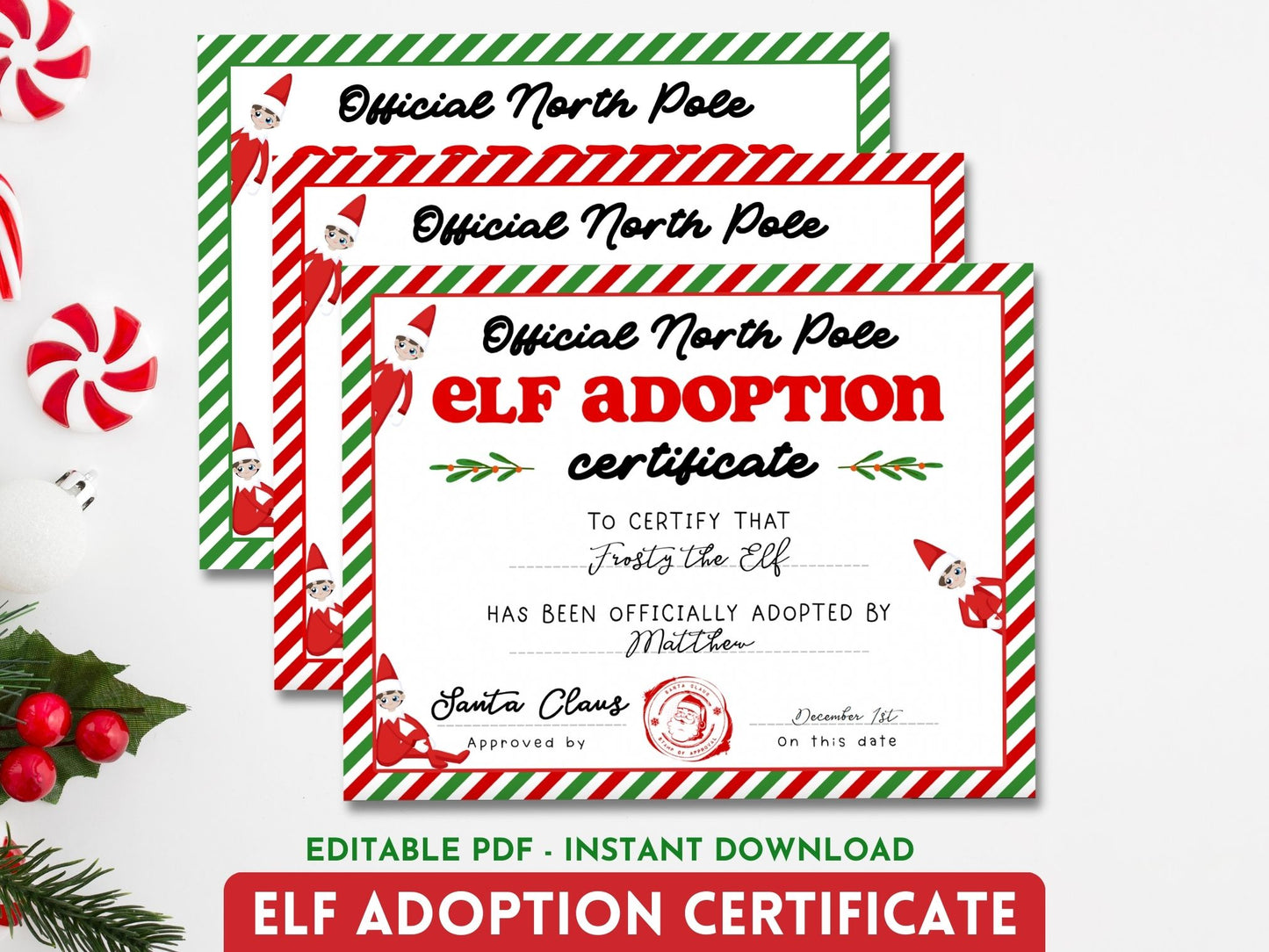 BUNDLE of 20 Elf Printable Templates: Elf Letter, Elf Adoption Certificate, Elf Report, Elf Warning, Elf Surveillance Elf Cam, Santa Letter & More!