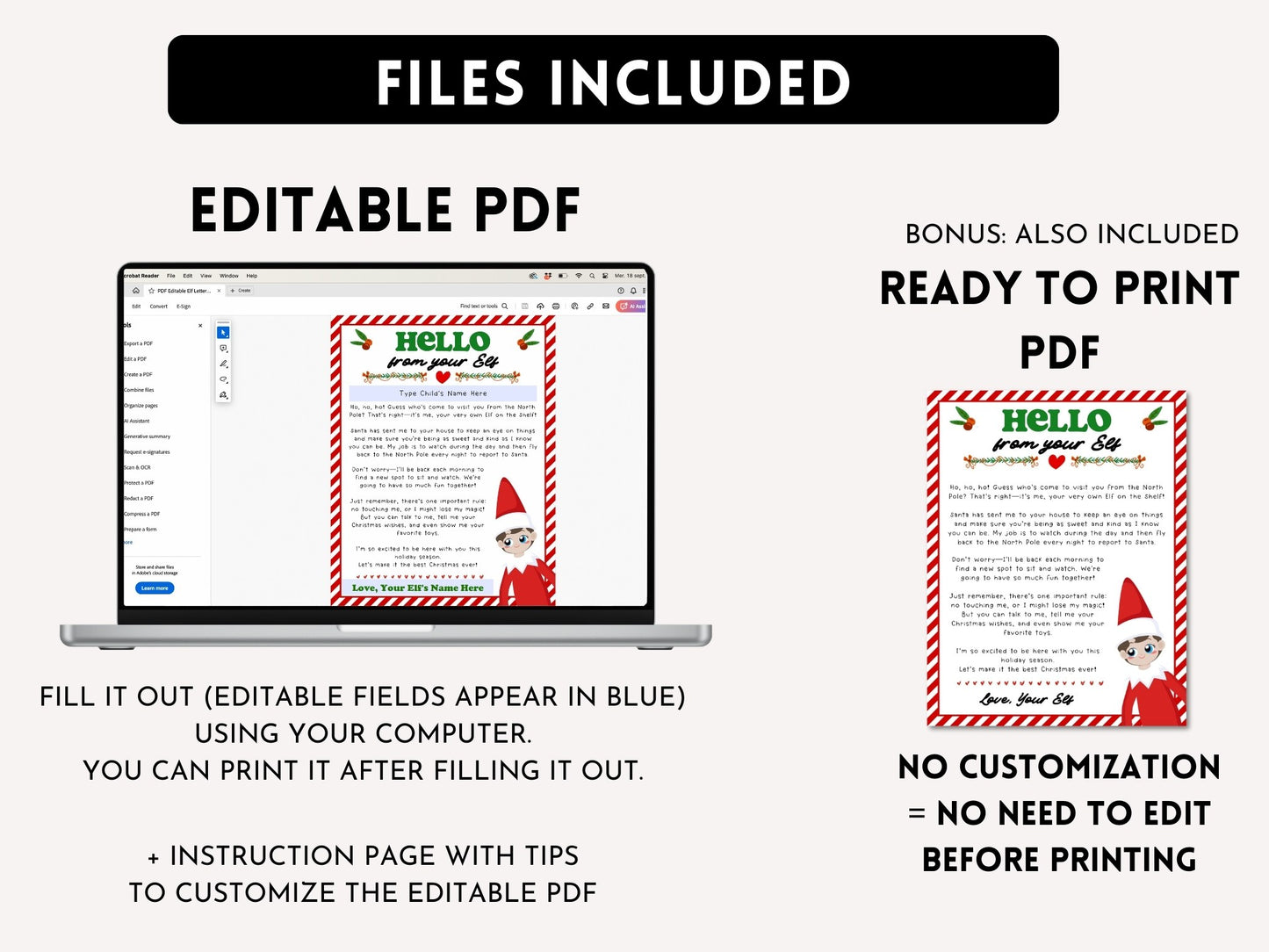 BUNDLE of 20 Elf Printable Templates: Elf Letter, Elf Adoption Certificate, Elf Report, Elf Warning, Elf Surveillance Elf Cam, Santa Letter & More!