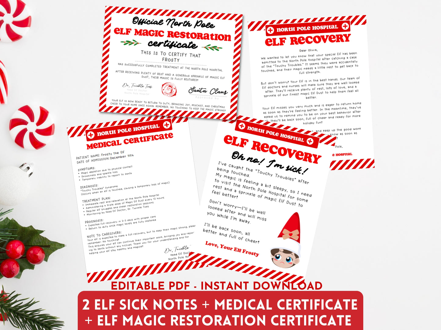 BUNDLE of 20 Elf Printable Templates: Elf Letter, Elf Adoption Certificate, Elf Report, Elf Warning, Elf Surveillance Elf Cam, Santa Letter & More!