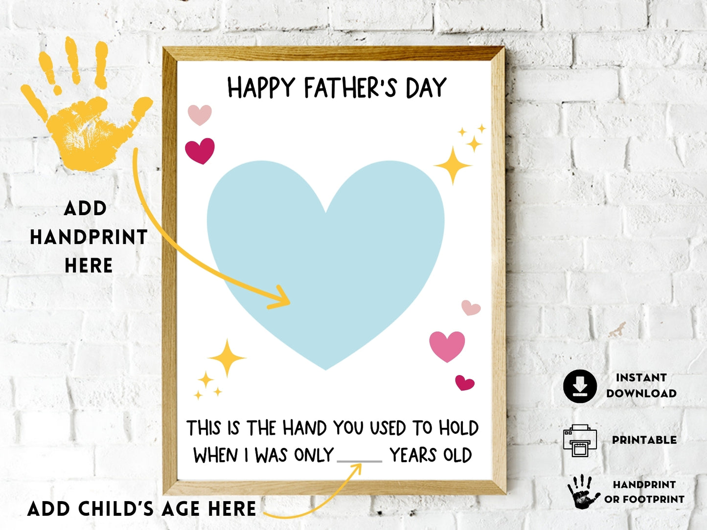 Cute Father's Day Handprint Art Bundle - 13 Templates