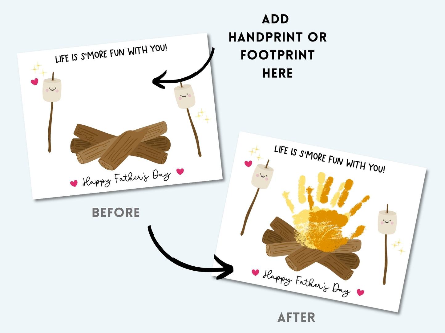 Cute Father's Day Handprint Art Bundle - 13 Templates