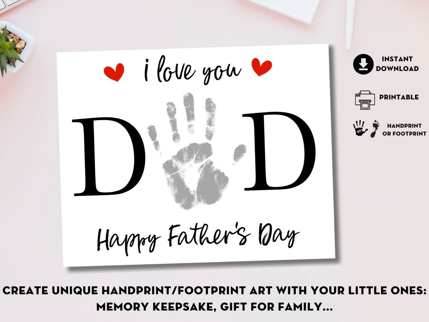 Father's Day Handprint Craft Bundle - 9 Templates