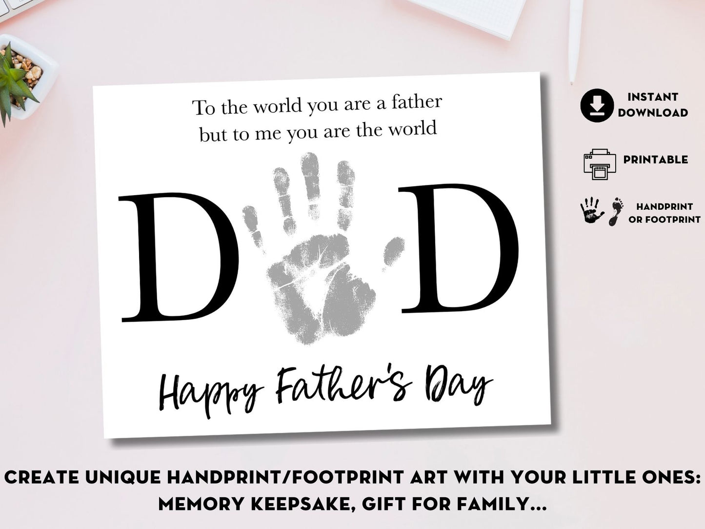 Father's Day Handprint Craft Bundle - 9 Templates