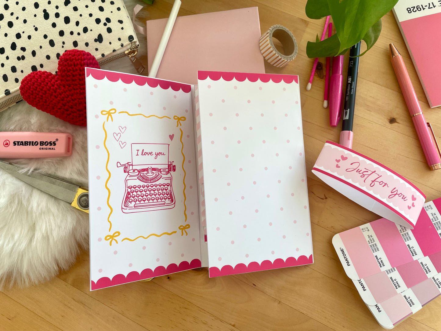 Printable Waterfall Card – Valentine's Day Gift Card Holder (Holds 4 Gift Cards)