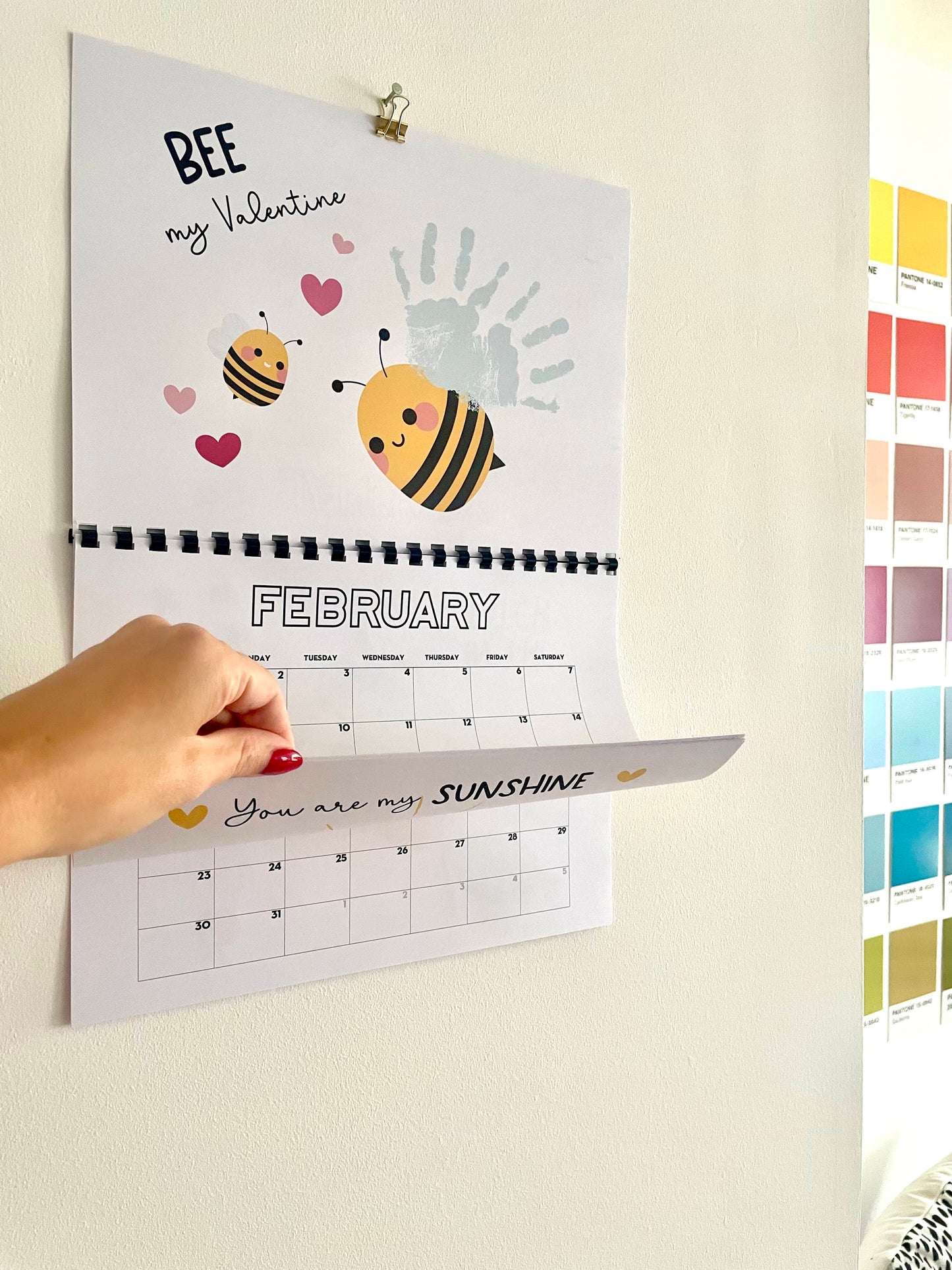 Handprint Calendar 2026 - Landscape Layout - 2 pages per month