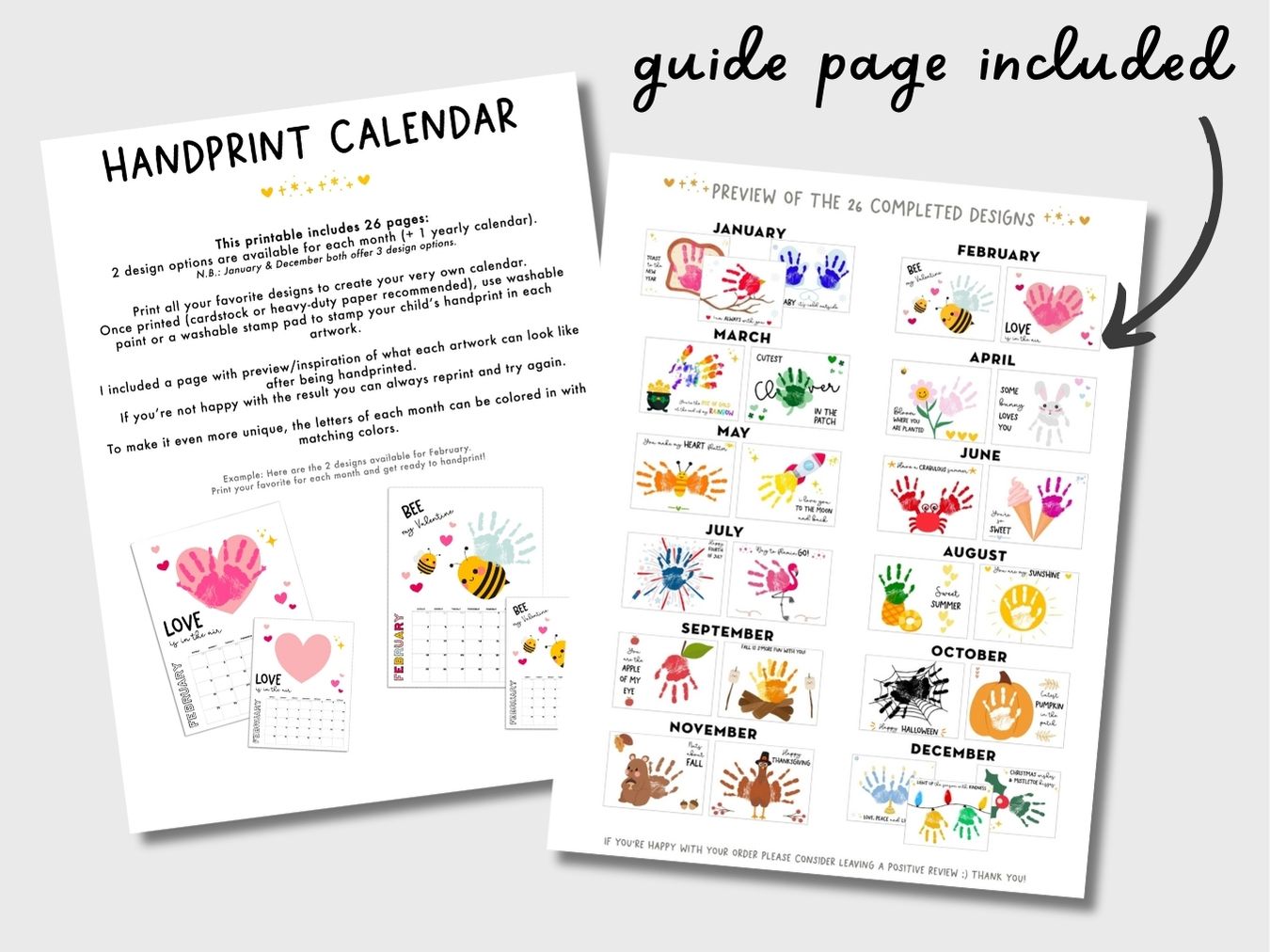 Handprint Calendar 2026 - Memory Keepsake for kids