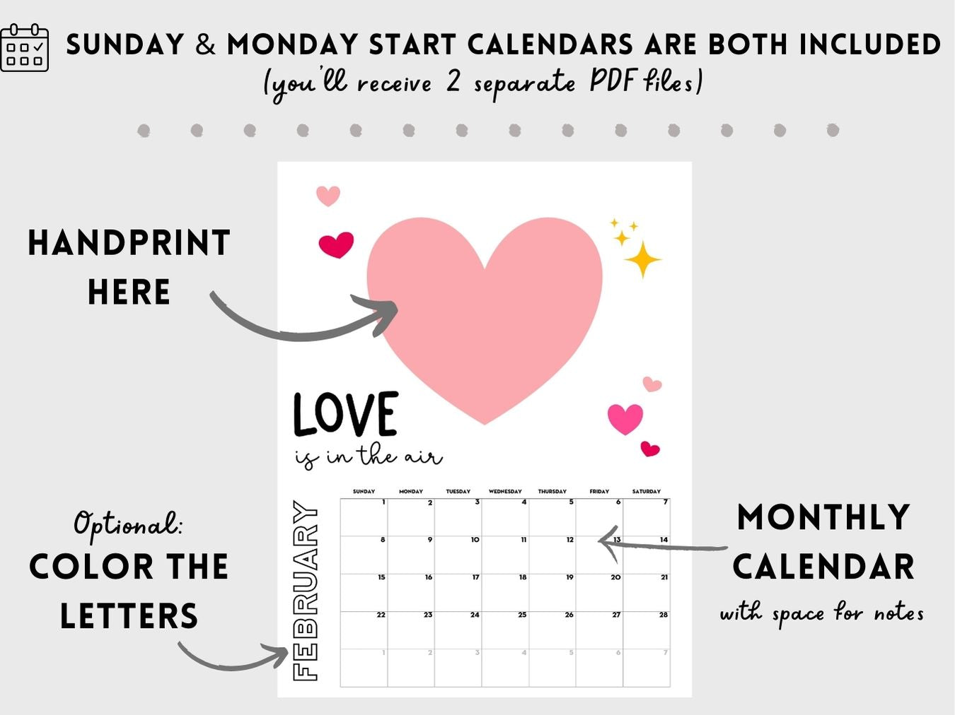 Handprint Calendar 2026 - Memory Keepsake for kids