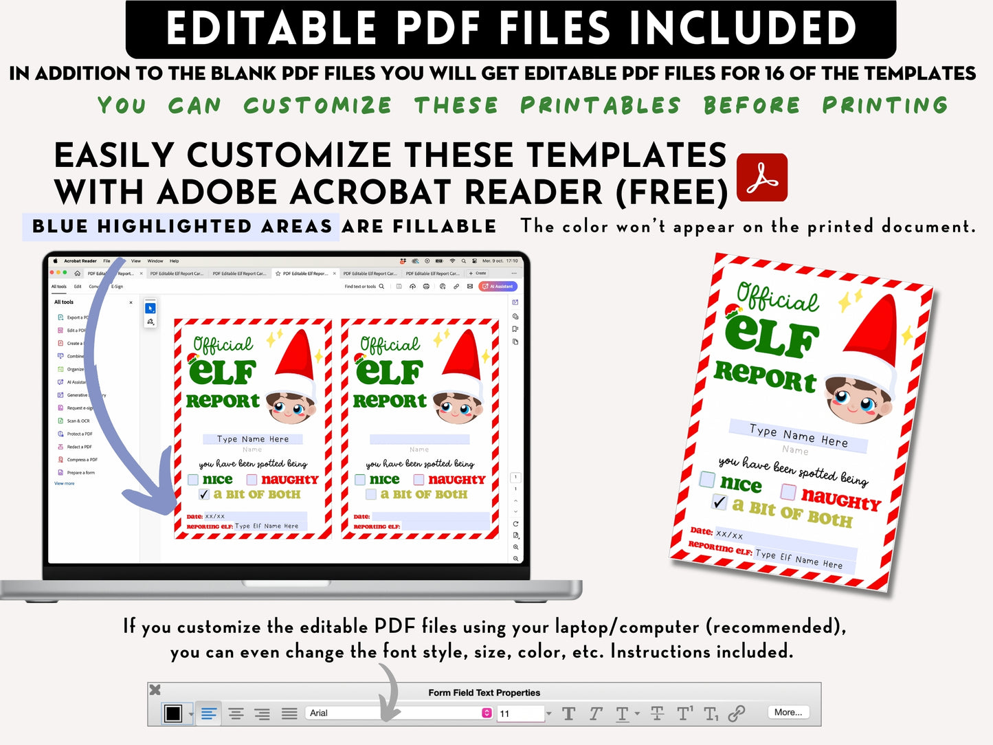 BUNDLE of 20 Elf Printable Templates: Elf Letter, Elf Adoption Certificate, Elf Report, Elf Warning, Elf Surveillance Elf Cam, Santa Letter & More!