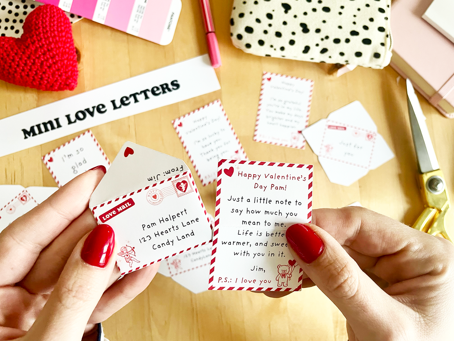 Editable Mini Love Letters and Envelopes - Valentine's Day Notes - Canva Template