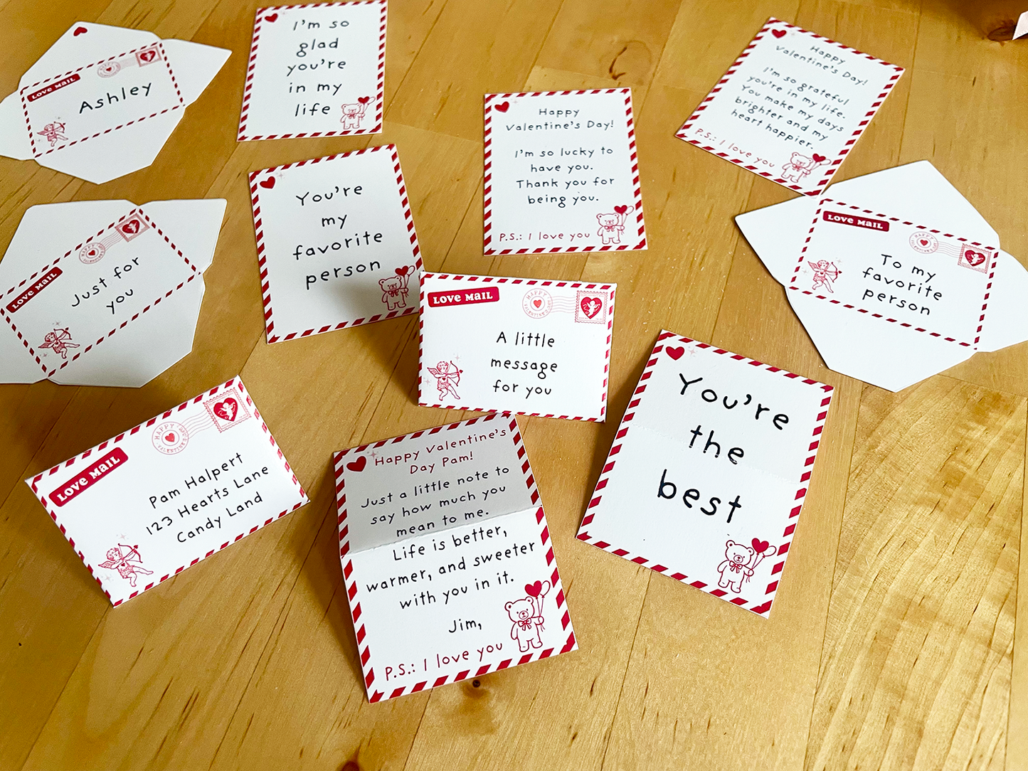 Editable Mini Love Letters and Envelopes - Valentine's Day Notes - Canva Template