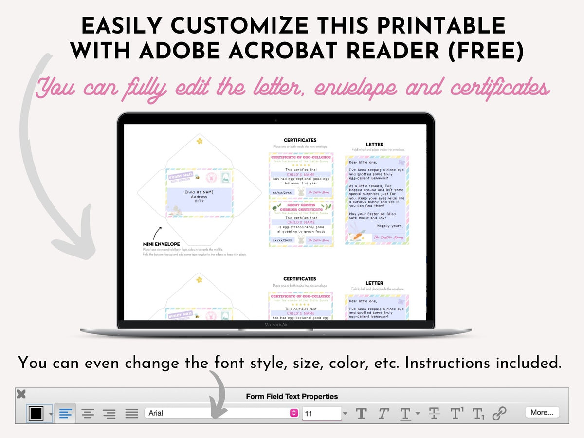 Editable Mini Easter Bunny Letter Kit - Editable PDF – Lovely Planner