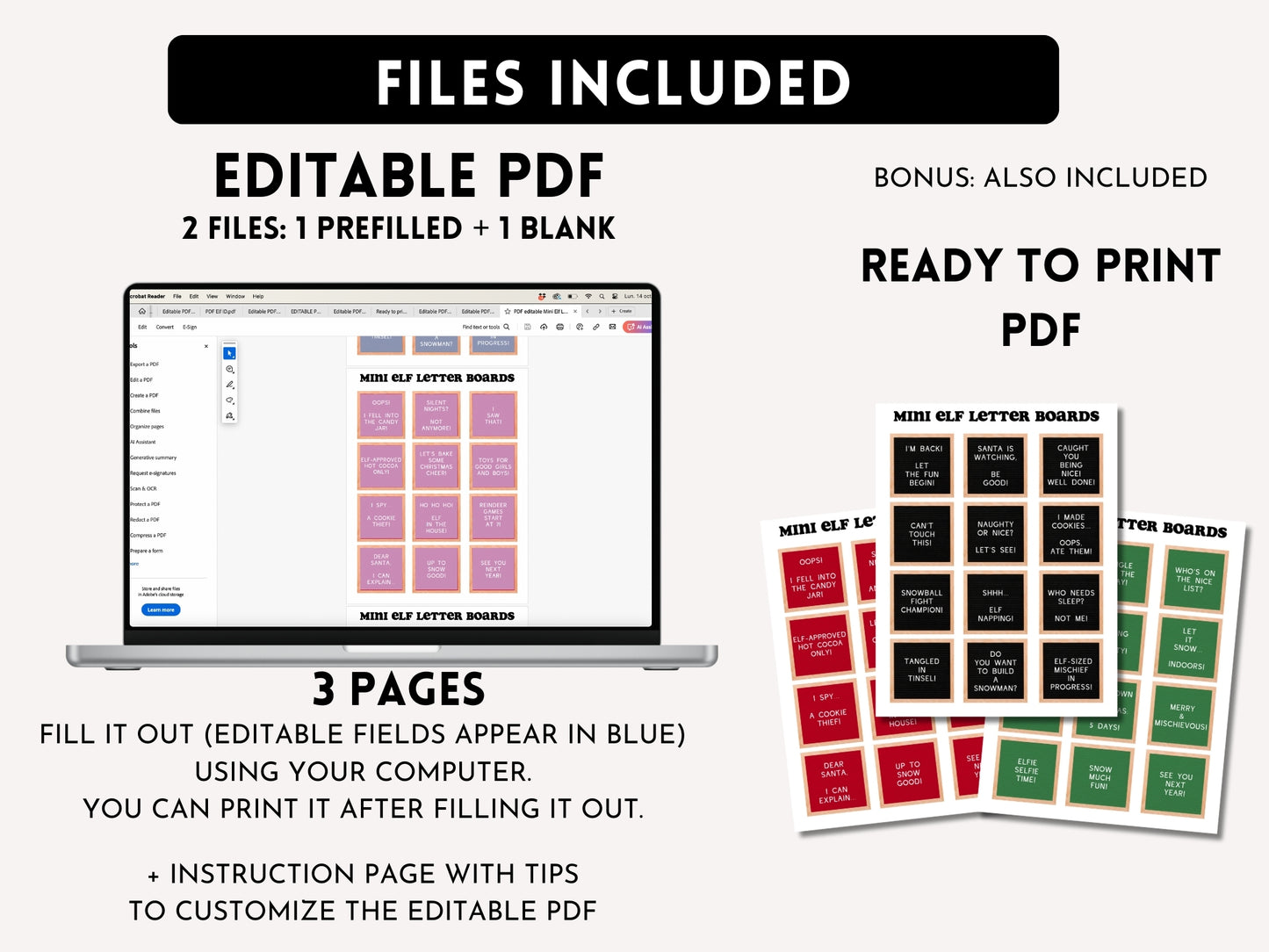 BUNDLE of 20 Elf Printable Templates: Elf Letter, Elf Adoption Certificate, Elf Report, Elf Warning, Elf Surveillance Elf Cam, Santa Letter & More!