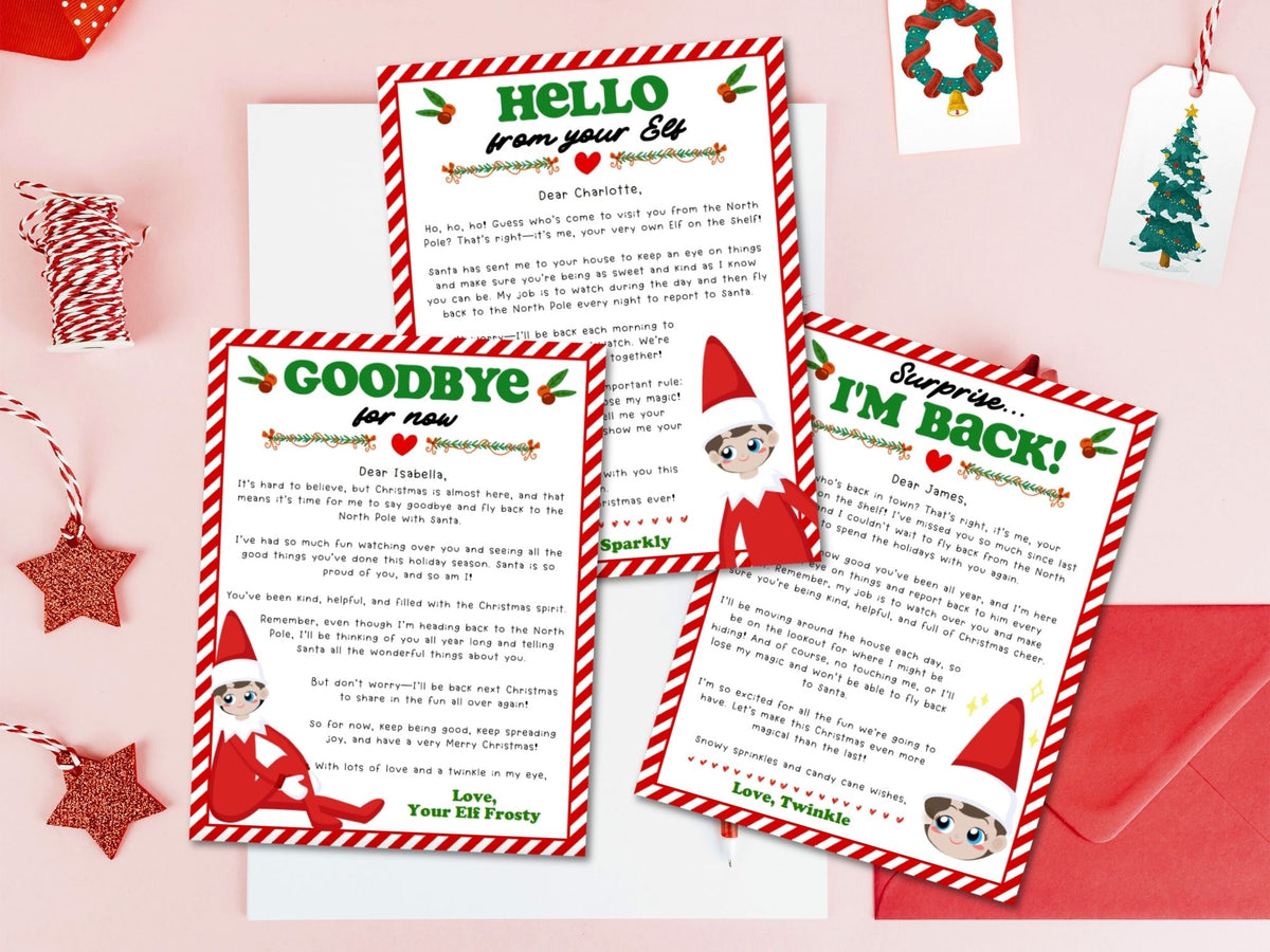 Set of 3 Editable Elf Letters – Lovely Planner