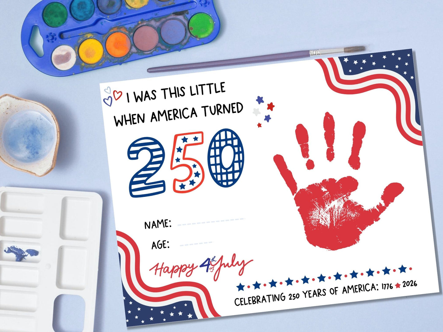 4th of July Handprint Art Bundle - 14 Templates