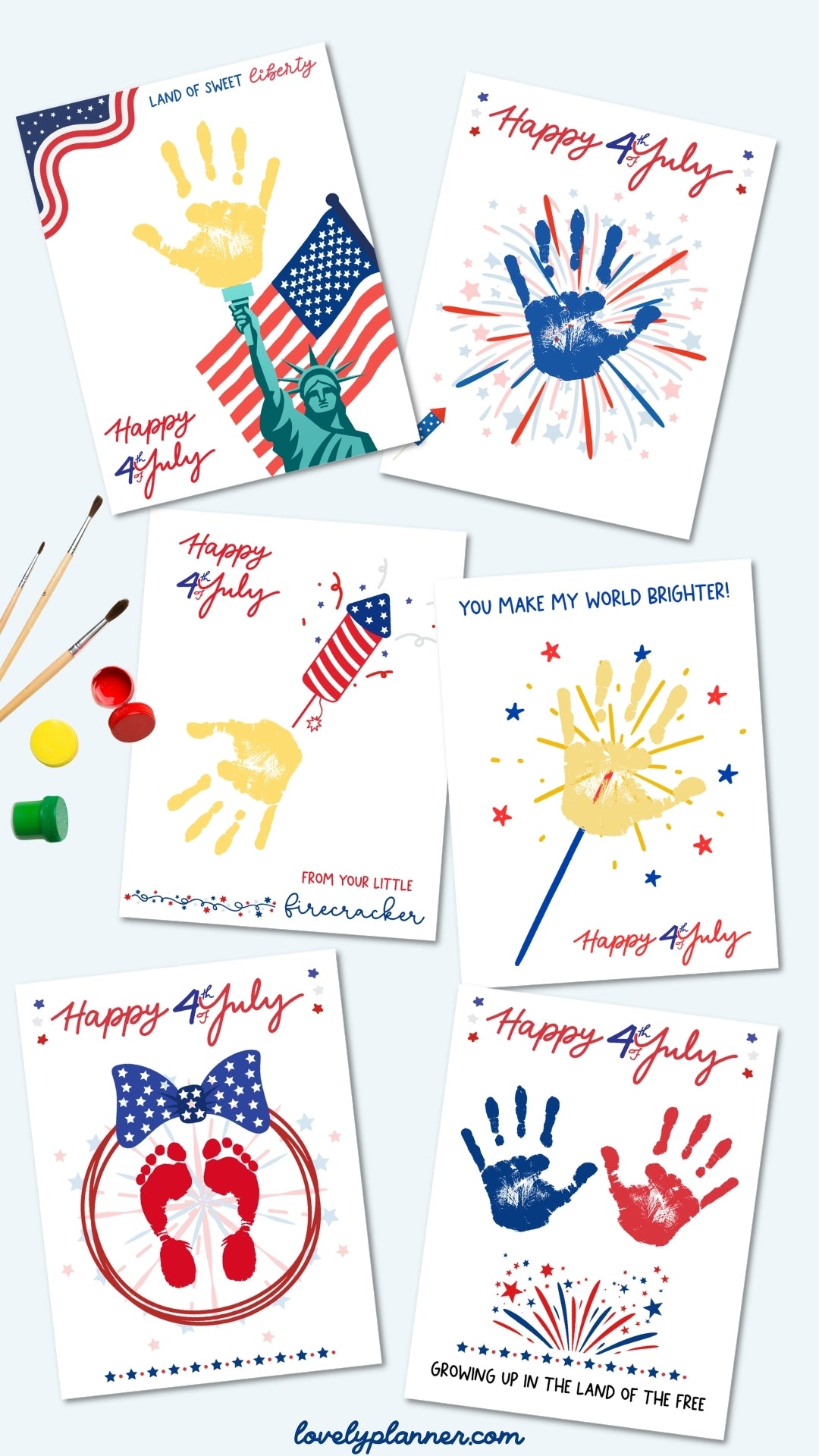 4th of July Handprint Art Bundle - 14 Templates