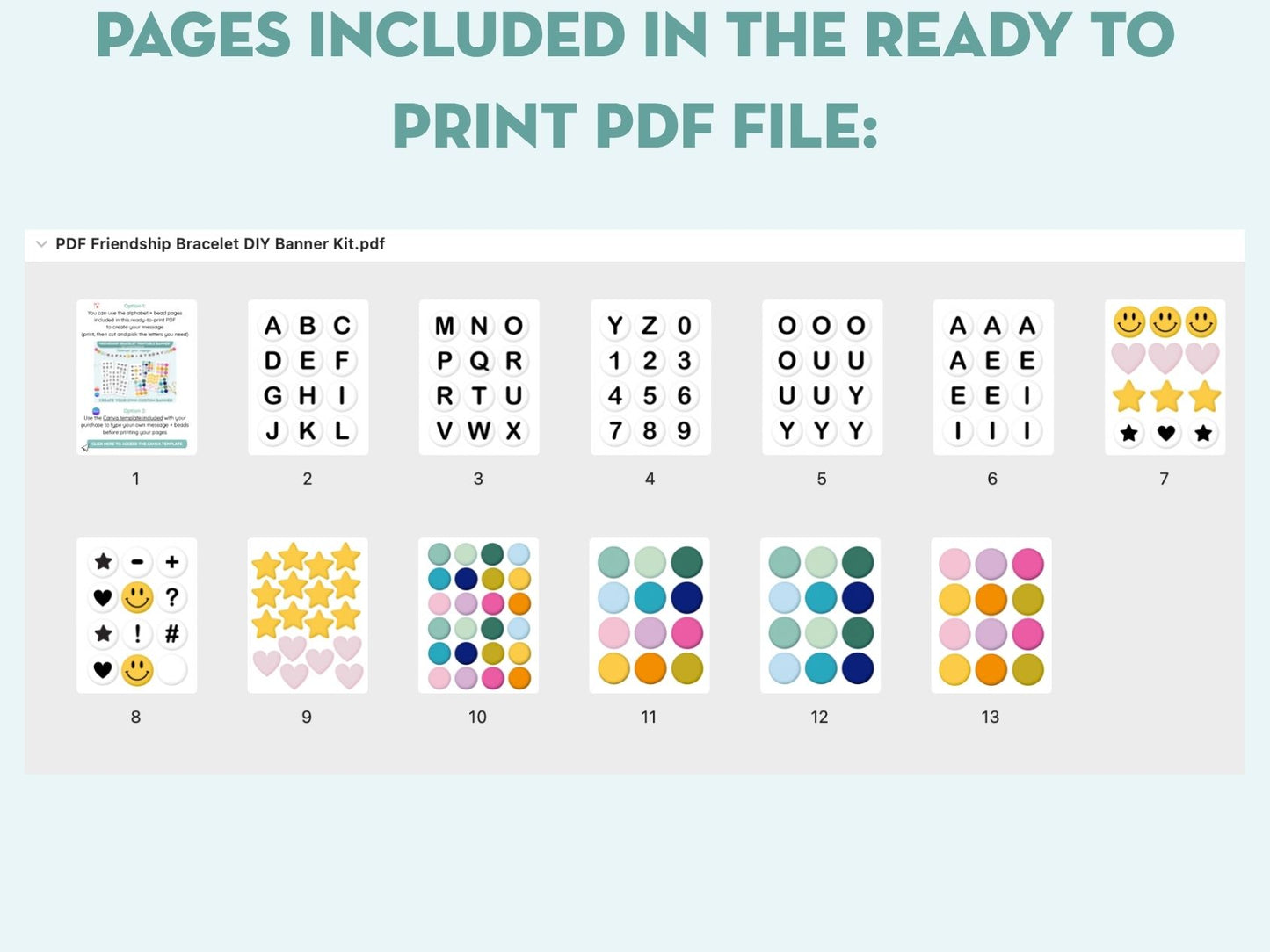 Customizable Friendship Bracelet Banner Printable (PDF + Canva Template)