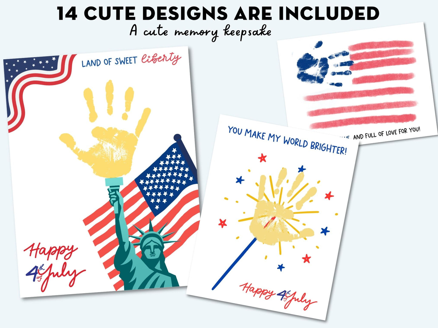4th of July Handprint Art Bundle - 14 Templates