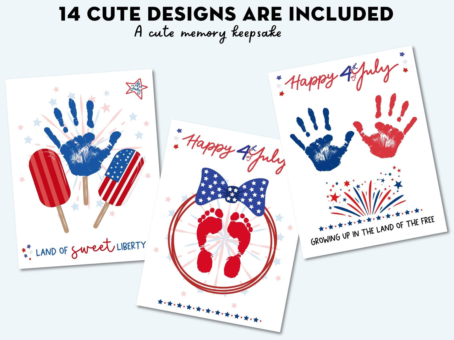 4th of July Handprint Art Bundle - 14 Templates