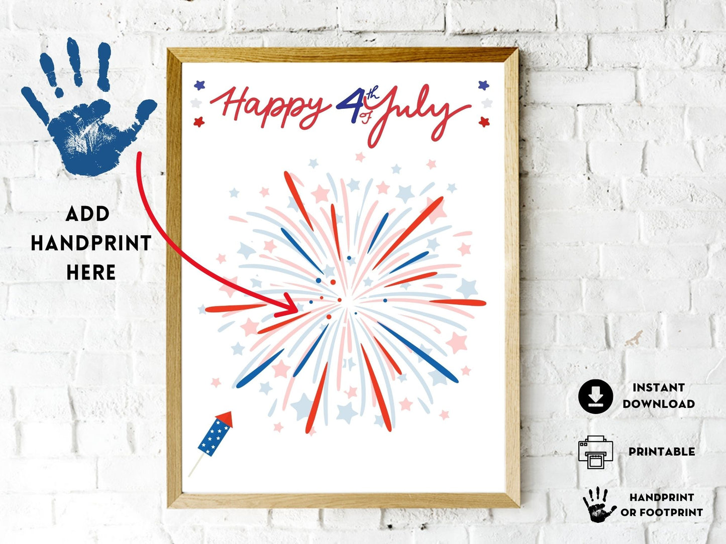 4th of July Handprint Art Bundle - 14 Templates