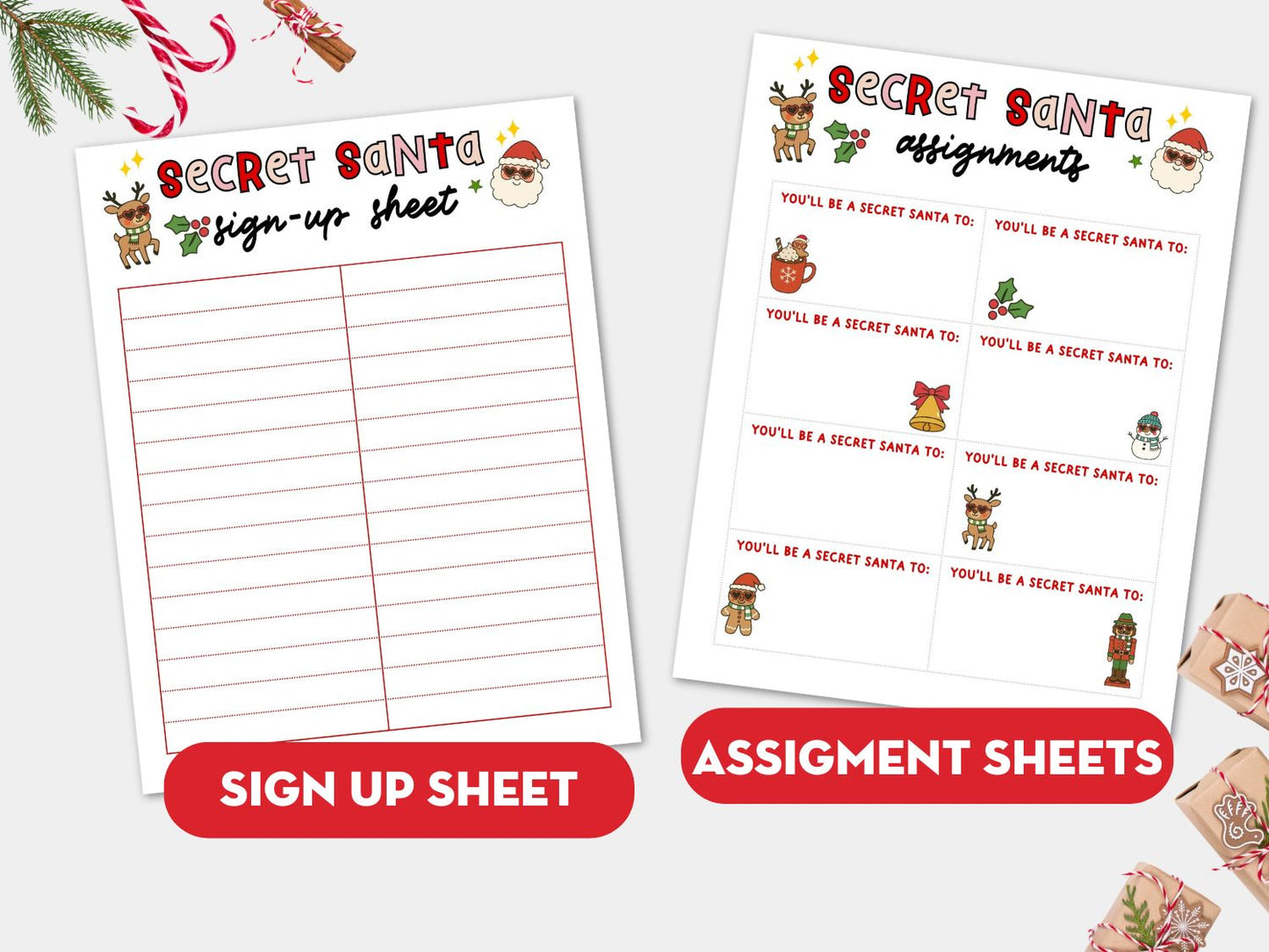 Printable Secret Santa Questionnaire + Gift Exchange Kit