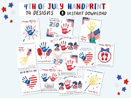4th of July Handprint Art Bundle - 14 Templates