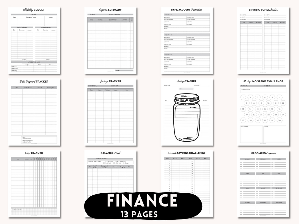 Ultimate Planner Bundle - 160 Printable Planner Inserts for A5, US Let ...