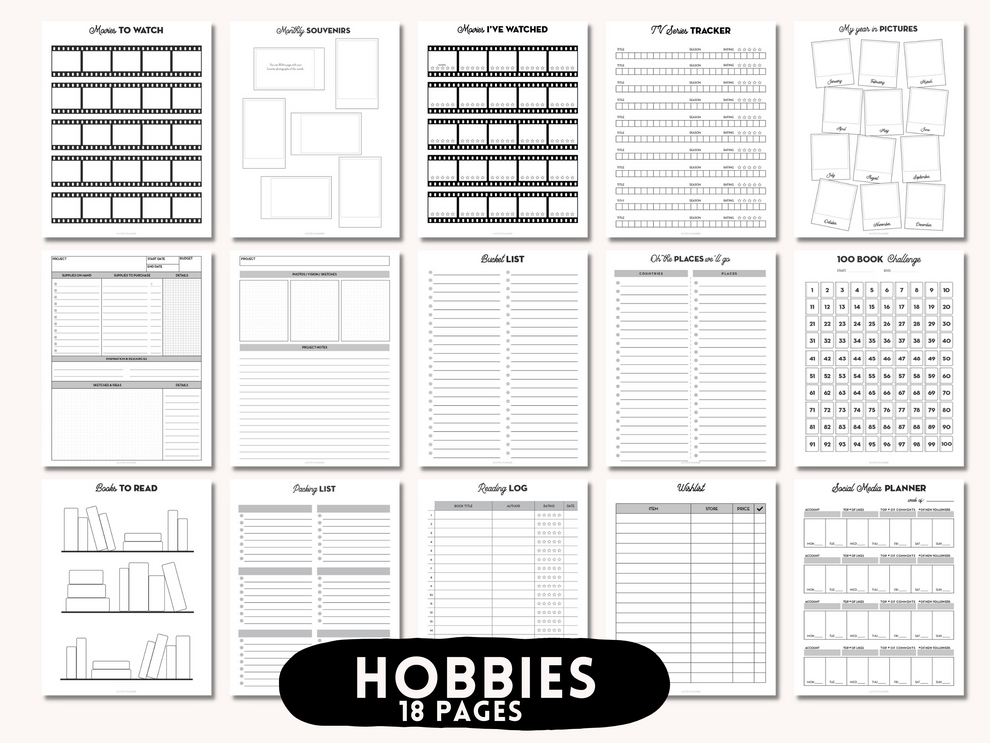 Ultimate Planner Bundle - 160 Printable Planner Inserts for A5, US Let ...
