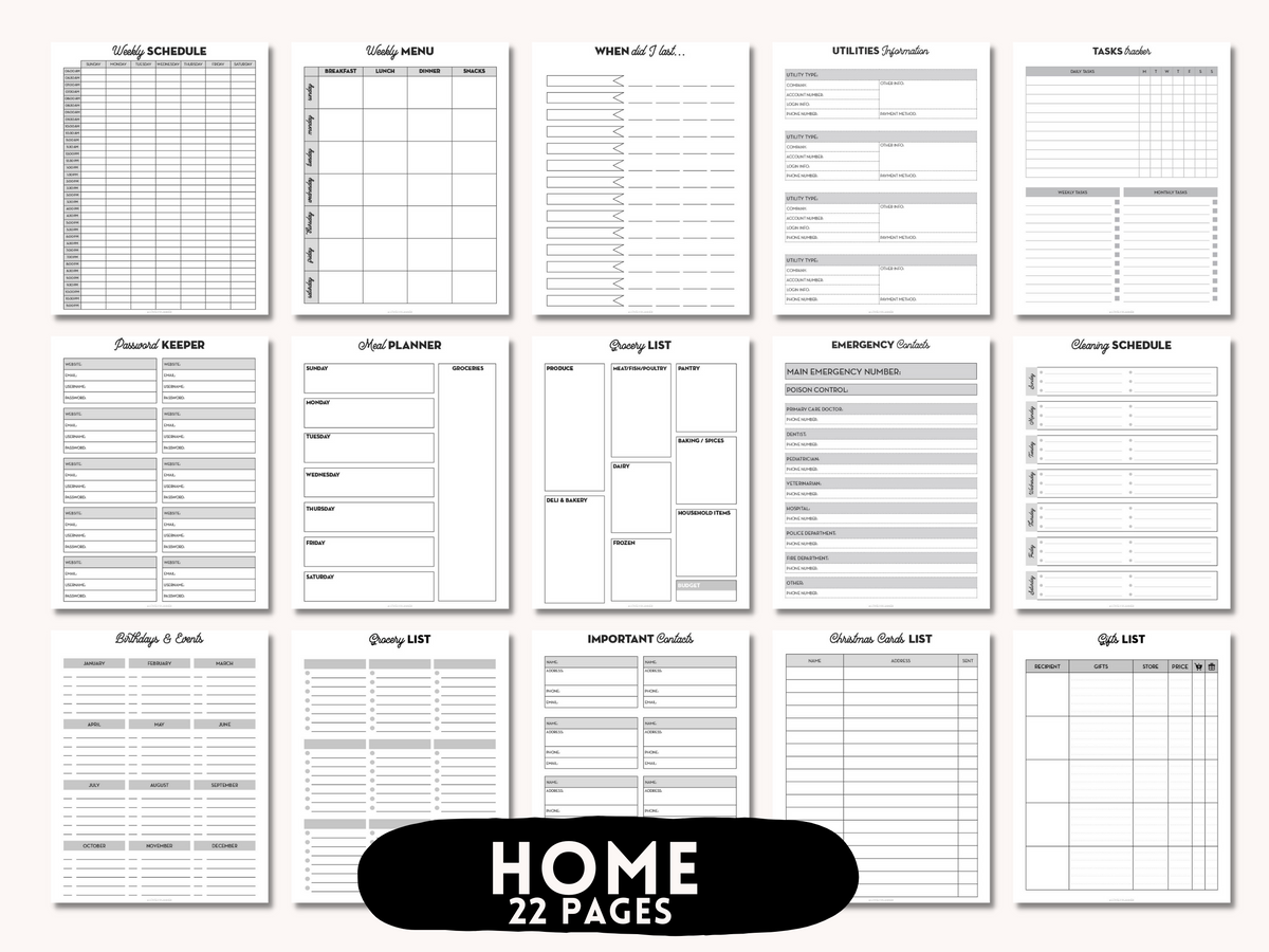 Ultimate Planner Bundle - 160 Printable Planner Inserts for A5, US Let ...
