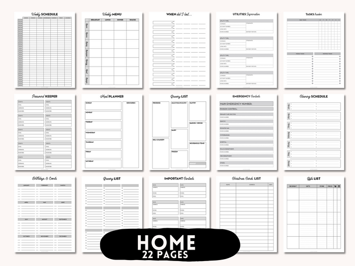 Ultimate Planner Bundle - 160 Printable Planner Inserts for A5, US Let ...