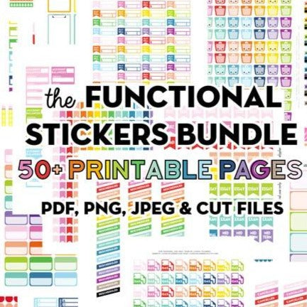 The Functional Stickers Bundle: Pack of 50 Printable Functional Sticker Sets