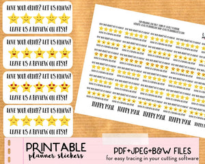 Etsy Shipping Reviews Stickers - Printable