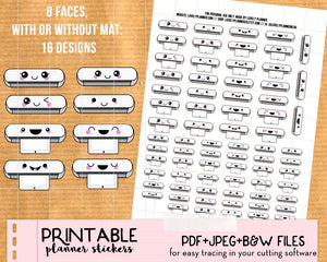 Cute Silhouette Cutting Machine Stickers - Printable
