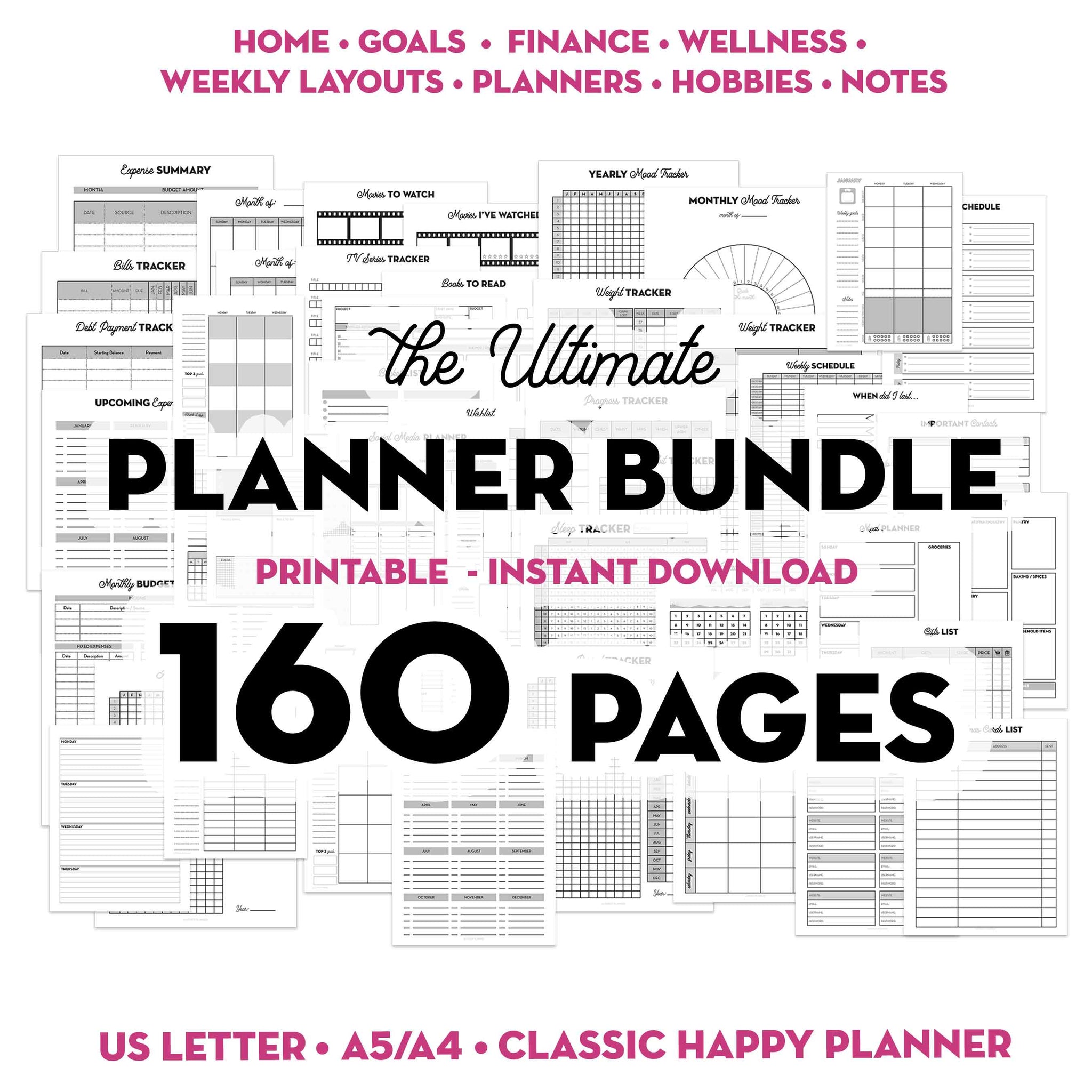 Daily Planner – Printable Insert (A5) – Free PDF Download, Two Page Layout